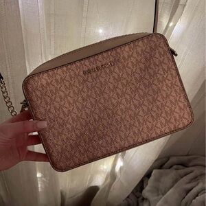 Michael Kors Tan Monogram Crossbody Bag